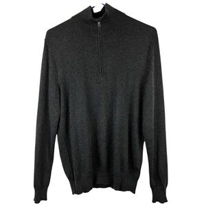 Men’s Banana Republic Silk Cashmere 1/4 Zip Sweater Size M Dark gray Business